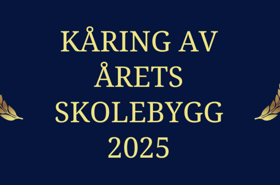 En blå bakgrunn med gul tekst